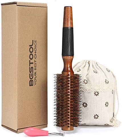 BESTOOL Round Hair Brush for Women or Men, Boar Bristle Small Round Hairbrush for Quick Blowout, Add Shine/Volume, Minimize Damage (2.2 Inch)