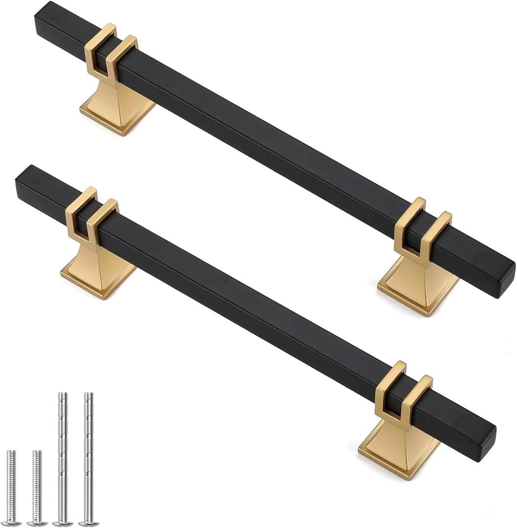 10 Pack 5 Inch Black and Gold Cabinet Pulls Black and Gold Cabinet Handles Kitchen Cabinet Handles Dresser Drawer Pulls Kitchen Cabinet Hardware
