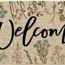 Artoid Mode Wild Flowers Welcome Spring Doormat, Summer Home Decor Low-Profile Switch Rug Door Mat Floor Mat for Indoor Outdoor 24x59 Inch (Beige)
