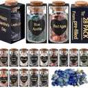 28 Pack Prefilled Valentines Day Gifts for Kids - Crystal Gemstone Chip Bottles and Valentines Day Cards for Kids School(Black)