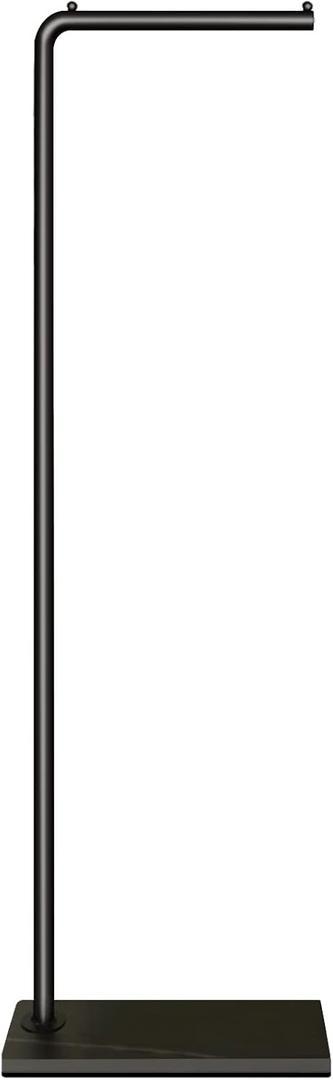 Metal Coat Rack, Modern Clothing Tree with Heavy-weight Slate Base, Small Coat Stand for Entryway/Bedroom/Hallway, Standing Plant Hanger, Matte Black
