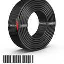 NAOEVO 16 Gauge Wire 2 Conductor Electrical Wire, 16 AWG Stranded PVC Cord, 12V Low Voltage/Tinned Copper/Flexible Cable for Automotive Wiring, Lamp Cord, Marine Cable (30FT)