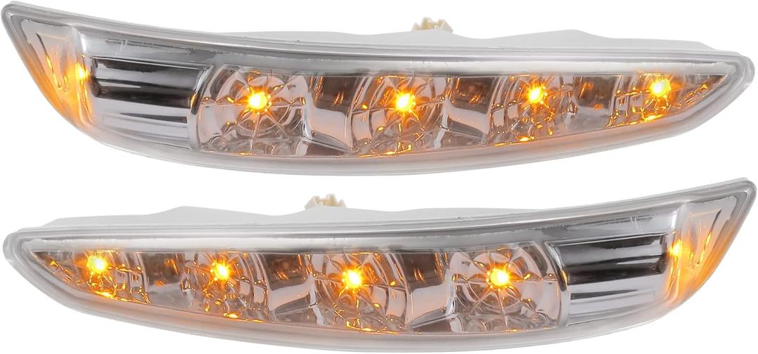 X AUTOHAUX 1 Pair Car 4 LED Front Left and Right Side Mirror Turn Signal Light 87613-3S000 87623-3S000 for Hyundai Sonata 2011-2014