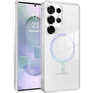 BENTOBEN for Samsung S25 Ultra Case Clear Glitter, Galaxy S25Ultra Magnetic Phone Case [Compatible with MagSafe] Shockproof S25 Ultra 6.9-inch Cute Cover for Women Girl, Shine Bling Clear Glitter
