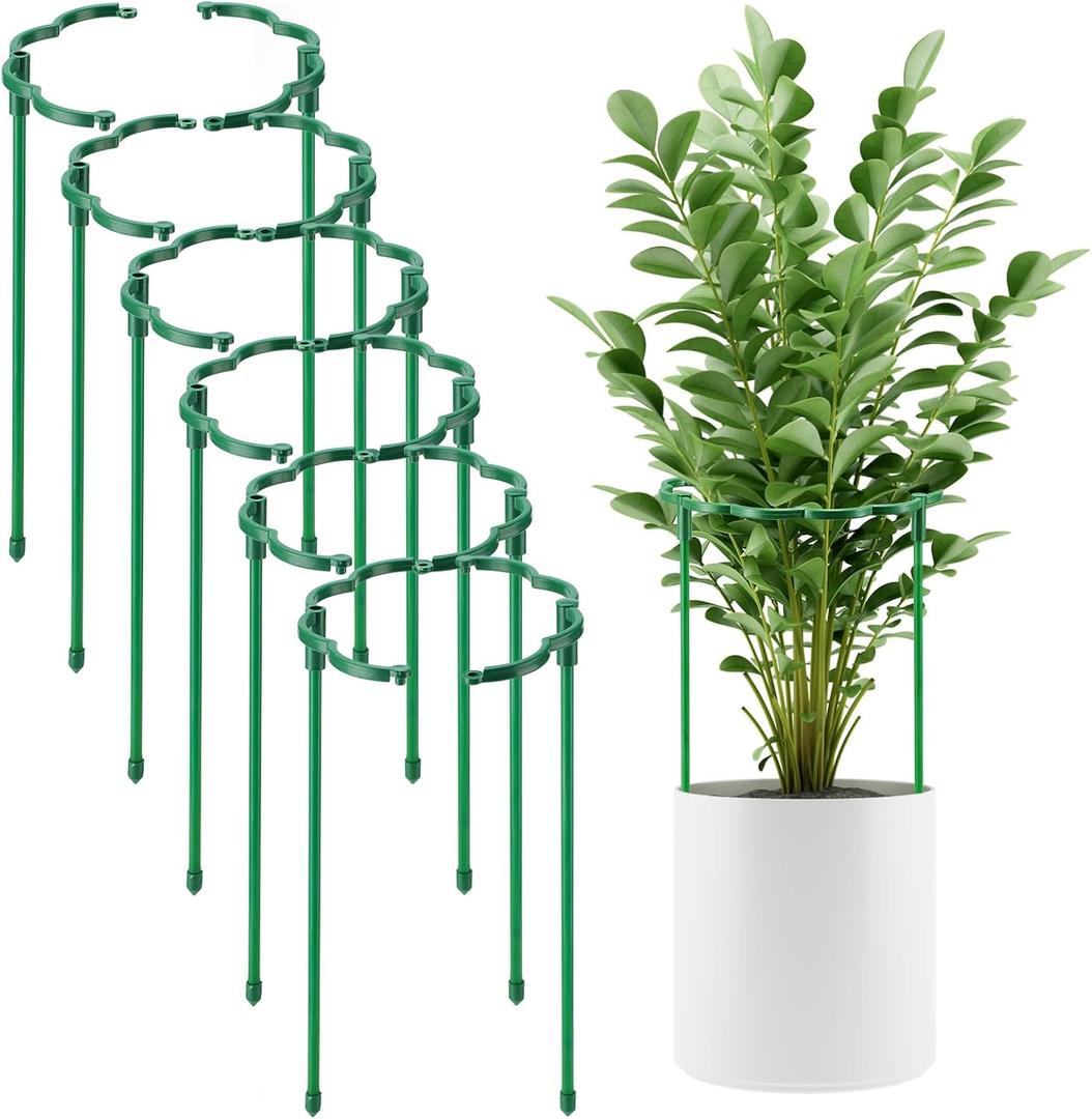 12 Pack Plant Support Stakes Sets - Versatile Plant Cages, Stackable Garden Flower Support Small Plant Stakes for Indoor Plants,Tomato,Monstera, Peony, Hydrangea, Climbing Plants, 6.3*9.8