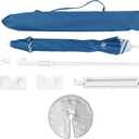 Seazul 6.5ft Sun Shade Umbrella, Portable Umbrella with Stand for Sports, Water Weight Bag, Adjustable and Lightweight, Sun Protection, Blue