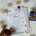 2 x Birthday Card for Mom, Happy Birthday Wishes for Mom Greeting Card with Envelope and Seal, Birthday Gift, Happy Birthday Mom Card from Daughter, Son, Kids