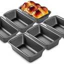 HONGBAKE 6 Pack Bread Pan 1 Lb, 8.5" x 4.5" Loaf Pans for Baking Bread, Nonstick Meatloaf Pan with Wide Grips, Banana Bread Tin for Homemade Bread, Grey