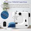 Beginner Sewing Machine, 12 Built-in Stitches with Foot Pedal, 2-Speed Control, Portable Mini Sewing Machine for Home Travel Use & Sewing Enthusiasts (black)