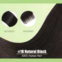 #1B Natural Black Clip in Hair Extensions Human Hair, Natural Color Straight Remy Human Hair Extensions Clip ins for Women, 22 Inch 120g 7Pcs, Color #1B Hair Extension