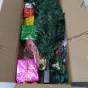 Small Christmas Tree with Lights - 23 Inch Mini Tabletop Christmas Tree with Warm-White LED Lights, Hanging Ornaments, Decorative Bow and Gift Boxes - Prelit Table Tree for DIY Christmas Decoration