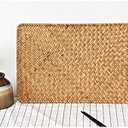 6 Pack Rectangular Woven Placemats, Rattan Wicker Table Mats, 17" x 12", Natural Seagrass Place Mats for Dining Table (Set of 6)