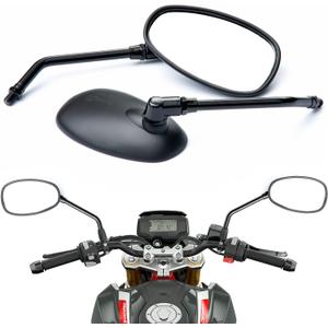 M10 Side View Mirrors Black - Universal Motorcycle Rear Mirror Parts Compatible Yamaha MT-09 FZ-07 FZ-25 V-max SV1900 XT-660 Warrior, Kawasaki Ninja Z1000 Z750 ER-6F ER-6N Versys Z125 pro