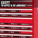 Magnetic Tool Drawer Labels84 Piece Heavy Duty Slim Toolbox Labels (Black), Small Magnetic Tool Chest & Cabinet Drawer Labels for Steel Tool Boxes, Toolbox Organization Magnets for Workbench & Garage