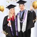 Canlierr 18 Pcs 2026 Graduation Leis and Stole and Honor Cords with Tassel Braided Necklace Adjustable for Student Graduation Gifts Party Supplies(Purple and White)