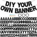 BEISHIDA 116 PCS A-Z DIY Letter Banner Kit Make Your Own Banner Including 111 Letters and Numbers 3 Rope and 2 Threading Device,Customized for Birthday Graduation Wedding Decor, Black