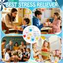 24 Pcs Ice Squishy Cube Stress Cube Toy with Greeting Cards,Squeeze Fidget Toys for Kids & Adults, Sensory Squishy Ice Cubes for Anxiety Relief, End of Year Gifts for Students, Classroom Prizes