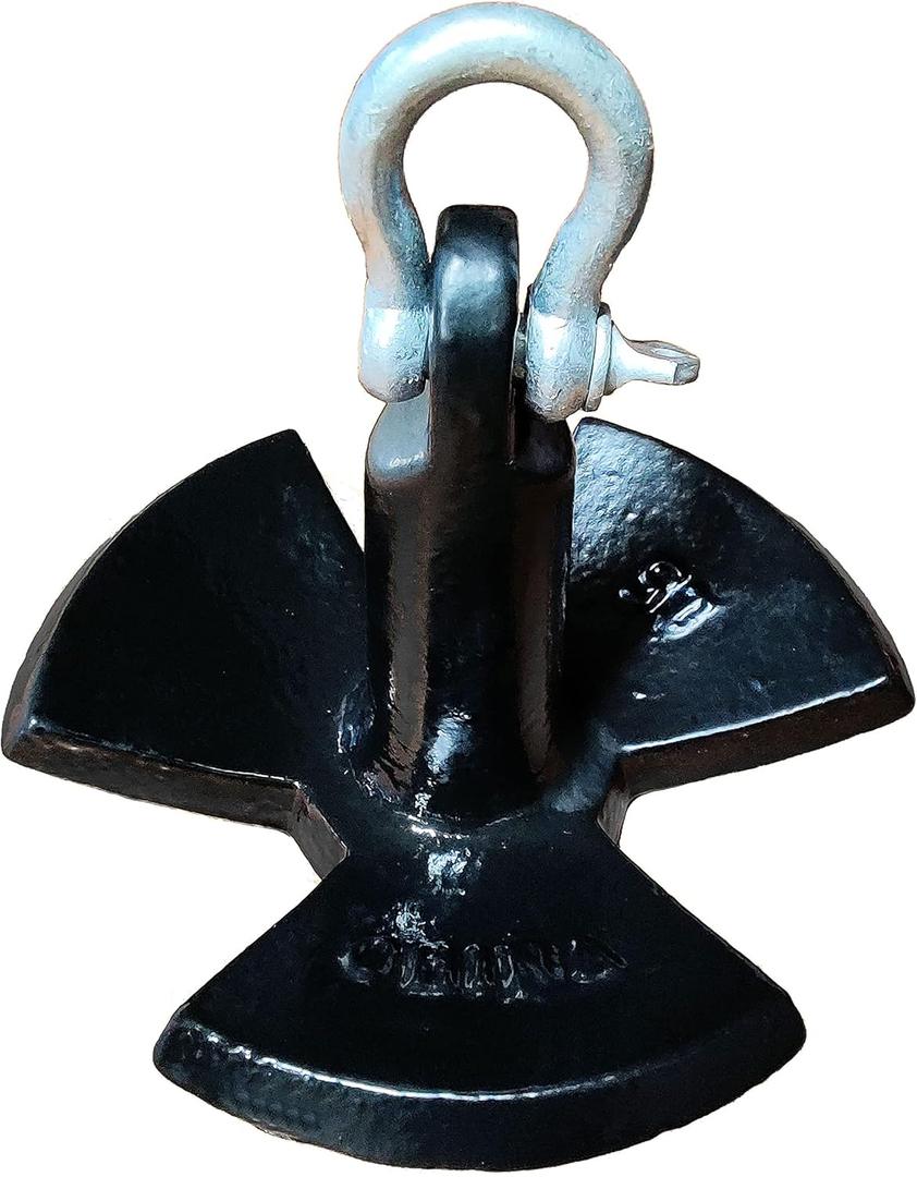 Black PVC Vinyl Coated Cast Iron River Anchor with Large Shackle (30 lb)