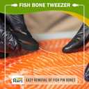 Fish Bone Pliers/Tweezers  Ergonomic Non-Slip Grip, Food-Grade Stainless Steel Deboner | Pin Bone Remover for Salmon, Trout & All Fish