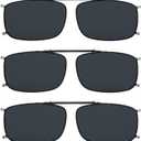 Eyekepper 3-pack Polarized Clip on Sunglasses With Spring Draw Bar Grey/Brown/Green Lens 54 * 34MM