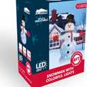 JOIEDOMI 8 FT Tall Christmas Inflatable Snowman Outdoor Decorations, Christmas Blow Up Snowman Yard Decorations with Colorful Projector LED Lights for Xmas Party Yard Outdoor Indoor Garden Lawn Dcor