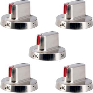DG64-00472A Stove Knob Replacement Fit for Samsung, Stainless Steel Stove Knob Oven Knob Fit for Samsung, Replaces DG64-00473A DG64-00347A, Replacement Oven FX710BGS FX510BGS NX58F5500SS(5 Pack)