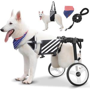 Large Dog Wheelchair for Back Legs with Multi-Function Pet Lift, Wheelchair for Dogs Thickened, Adjustable Back Leg Dog Wheel Chair, Dosg Carts with Wheels for Disabled Hind Legs (Black) XXL