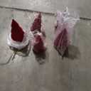 Thyle Burgundy Red 6 Pcs Velvet Christmas Tree Figurines - 6" 8" 10" 12" Winter Holiday Modern Cone Tabletop Decoration Set for Mantel Entryway Centerpiece Home Rustic Minimalist Tree Decor