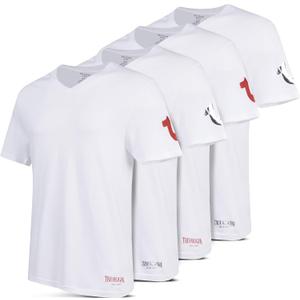 True Religion Mens Undershirts 4 Pack Lightweight Mens Undershirt, 100% Cotton (White, L)