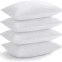 Acanva Bed Pillows for Sleeping, Cooling Hotel Quality with Premium Soft 3D Down Alternative Fill for Back, Stomach or Side Sleepers, Standard (Pack of 4), White 4 Count