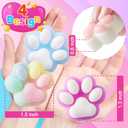 28pcs Taba Squishy Cat Paw Squeeze Toys, Handmade Mini Kawaii Stress Relief Fidget Sensory Toys, Squishies for Kids, Pinch Family, Fidget Cat Paws Mochi Toys for Kids