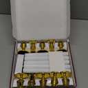 POQCCT LED Flameless Window Candles with Remote Timer 10 PCS Battery Operated Flickering Taper Candle Lights with Removable Gold Candle Holders Best Gift for Xmas Wedding Home Dinner Decor