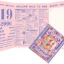 4 x qiqee 2025 19th Birthday Greeting Card, Jumbo Purple 19 Years Old Birthday Gift Card,Memory Back In 2006Envelope