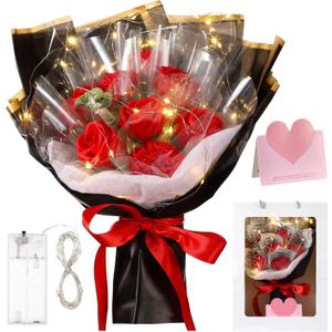 Thiccywoov Graduation Flower Bouquet Kit, 2026 DIY Artificial Flower Bouquets, Roses Bouquet for Wife, Mom, Grandma and Girlfriend, Anniversary and Birthday Present for Women