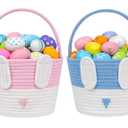CubesLand Baby's First Easter Basket Set - 2-Piece Small Easter Baskets for Kids, Boys & Girls, Babies & Toddlers - Cute Empty Bunny Buckets for Easter Egg Hunt, Easter Gift Basket