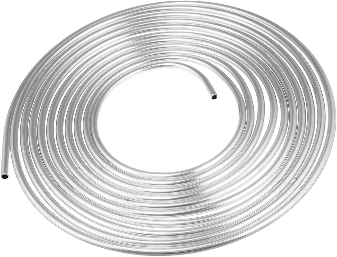 5/16" Car Brake Line Tubing 25ft Tubing Coil for Hydraulic Braking Systems and Transmission System Silver Tone Auto Replacement Parts