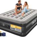 OhGeni 20" Queen Air Mattress (1-Pack) with Built in Pump, Inflatable Blow Up Bed, Upgraded Air Column Support for Enhanced Stability, Raised Height for Easy Entry & Exit, 650 lbs Capacity