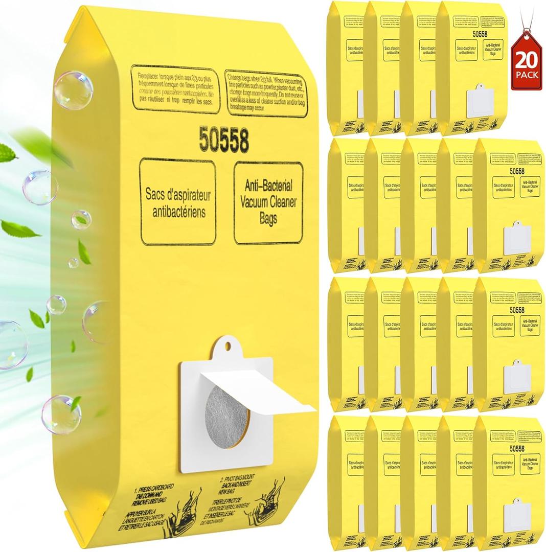 20 Pack Canister Vacuum Cleaner Bags Compatible with Kenmore Canister Type C/Q 5055, 50555, 50557, 50558 and Type C-5, C-18, 53292, 200 Series, 400 Series, 600 Series, 700 Series, 800 Series Vacuums