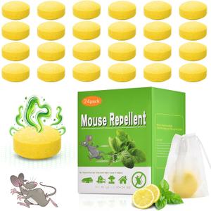 Mouse Repellent 24pcs Peppermint Oil Moth Balls for Rodents, Deterrent Rats Squirrel Mice Repellent for Car,Kitchen,Warehouse,Outdoor and Indoor, Safe for Humans & Pets