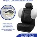 Skechers Car Seat Covers,Piping Luxury Faux Seat Covers,Waterproof Anti Slip Car Seat Protector Front Seats,Car Accessories Airbag Universal Fit for 95% Cars,Vans,Trucks,SUV,Black