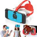 Upgraded VR Headset for Switch 2 (2025), Switch 2 VR Virtual Boy Glasses with Adjustable HD Lenses and Comfortable Head Straps with Widen Padded, Labo VR Kit 3D Goggles for Switch 2 Accessories, White & Blue