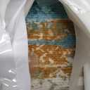 Modern Abstract 8x10 Large Machine Washable Living Room Rug Non-Slip Soft Bedroom Area Rug Green Mustard Multi Ultra Thin Print Faux Wool Carpet Throw Rugs for Playroom Dining Room Indoor