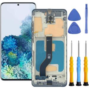 fSamsung Galaxy S20 Plus 5G Screen Replacement for Samsung S20+ Plus Screen Replacement with Frame for Samsung S20 Plus LCD Display Digitizer SM-G985u G985w G986u G986w Touch Screen (Black)