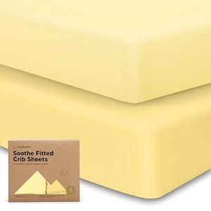 KeaBabies 2-Pack Organic Crib Sheets for Boys, Girls - Fitted Crib Mattress Sheet Neutral, Breathable Jersey Cotton Cover for Baby Bed, Toddler Mattress, Soft & Cute Prints (Sunshine)
