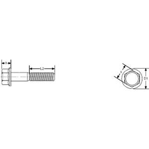 Metric DIN 6921 M6X20 Hex Flange Bolt 8.8 Steel zinc Plated Tensile 800 Mpa, 116,000 psi
 (7 PCS)