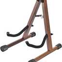 Wood Electric Guitar Stand With Non-Slip Rubber and Soft Foam Arms - Portable Folding A-Frame for Acoustic Guitars, Easy Assembly, Floor Display for Travel
