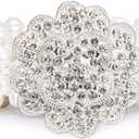 Dubulle Women's Pearl Belt Bridal Elastic Ivory Crystal Beaded Sash for Wedding Dress Prom