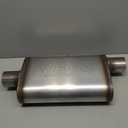 Flowmaster Flow FX Chambered Muffler  2.50 Offset In / 2.50 Center Out  Moderate Sound  Stainless Steel  Affordable Performance for Modern Trucks, Muscle Cars & Daily Drivers (71226)