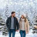 Winter Forest Photography Backdrop 8x6FT Christmas Tree Snowy Snowflake Wonderland Scene Background Winter Holiday Party Decorations Supplies Photo Props