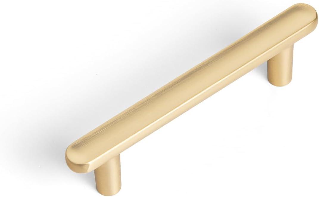 Goo-Ki 6 Pack 3" Classic Curvature Champagne Bronze Cabinet Handles - Timeless Appeal Meets Modern Functionality for Kitchen Drawer Improvement (3" Center to Center)